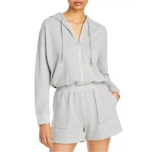 RAILS Nicola Hooded Sweatsuit Romper Heather Gray Size XL Pockets Long Sleeves
